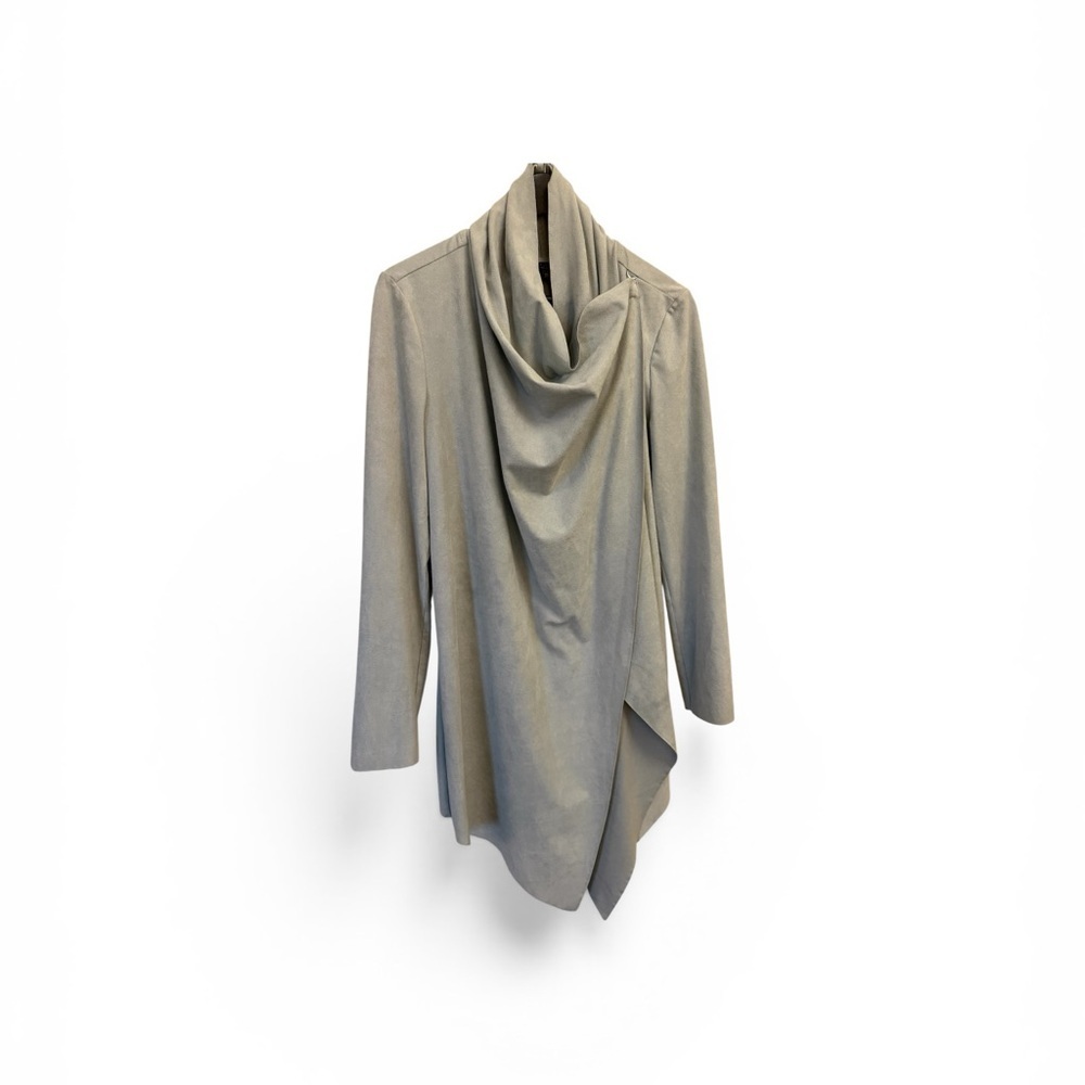 G.I.L.I. Faux Suede Draped Duster - Picture 2 of 7